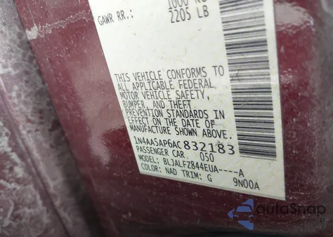 2010 Nissan Maxima 3.5 Sv z USA, uszkodzony, nr VIN 1N4AA5AP6AC832183